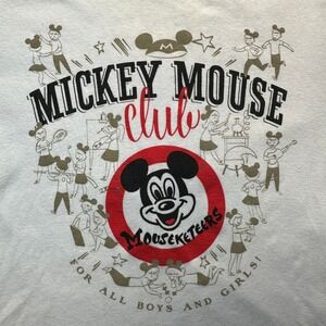 Disney 100 Mickey Mouse Club Mouseketeers Ringer T-Shirt White Red Trim, Kid's L